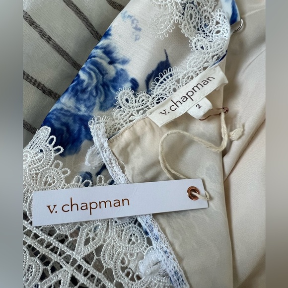 V. Chapman Blue and white floral dress.